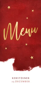 Sfeervolle menukaart warmrood voor het kerstdiner