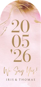 Stijlvolle boogvormige trouwkaart bohemian watercolor