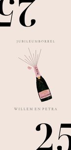 Stijlvolle jubileum uitnodiging met champagne