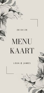 Stijlvolle menukaart bruiloft illustratie vintage bloemen