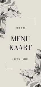  Stijlvolle menukaart bruiloft illustratie vintage bloemen