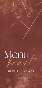 Stijlvolle menukaart met koper accenten