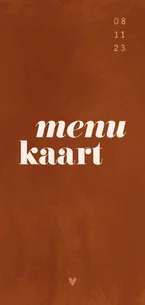 Stijlvolle menukaart roest met koper