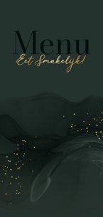  Stijlvolle menukaart watercolor chique groen goud spetters