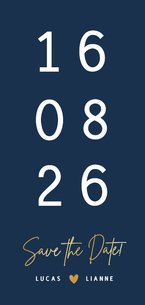 Stijlvolle originele langwerpige datum save the date kaart