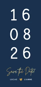 Stijlvolle originele langwerpige datum save the date kaart