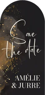 Stijlvolle save the date boogvorm waterverf en goud