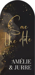 Stijlvolle save the date boogvorm waterverf en goudfolie
