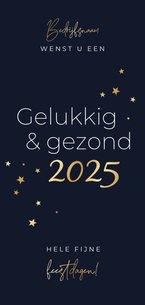 Stijlvolle zakelijke kerstkaart gouden sterretjes 2025