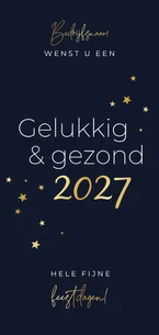 Stijlvolle zakelijke kerstkaart gouden sterretjes 2027