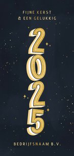 Stijlvolle zakelijke kerstkaart typografie 2025 en goud