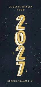 Stijlvolle zakelijke nieuwjaarskaart typografie 2027 en goud