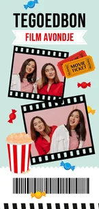 Tegoedbon film avondje bioscoop uitnodiging ticket