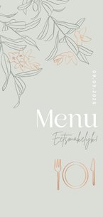 Trendy menukaart groen koper olijftakjes