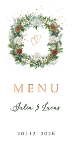 Trouwkaart menu botanische krans