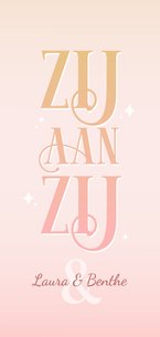 Trouwkaart stijlvol typografisch zacht pastel vrouwelijk