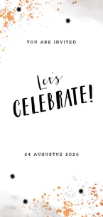 Uitnodiging borrel feestje stijlgoud confetti met sterretjes