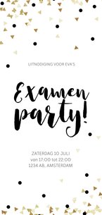 Uitnodiging examen feest geslaagd confetti