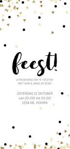 Uitnodiging feest algemeen langwerpig