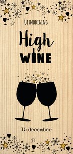 Uitnodiging "High wine" feestelijke kaart houtlook