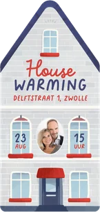 Uitnodiging housewarming Hollands huisje nieuwe woning
