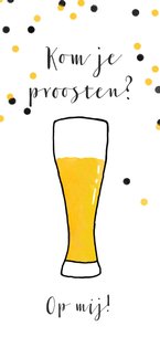 Uitnodiging illustratie bier proost confetti