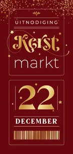 Uitnodiging kerstmarkt met foliedruk of zonder