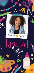 Uitnodiging kinderfeestje knutselen creatief foto