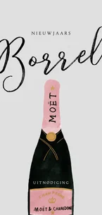 Uitnodiging nieuwjaarsborrel champagne