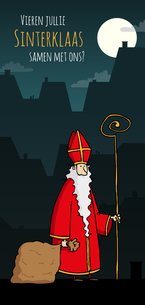 Uitnodiging Sinterklaas op het dak volle maan