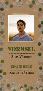 Uitnodiging vormsel confetti kraft stoer