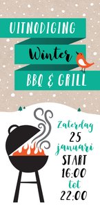 Uitnodiging winter kerst BBQ en Grill nieuwjaarsborrel