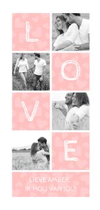 Valentijnskaart Love met foto's en hartjes