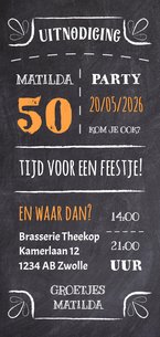 Verjaardagskaart krijt langwerpig - DH