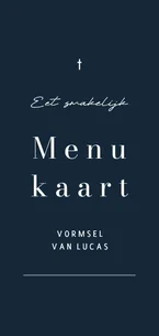 Vormsel stijlvolle menukaart donkerblauw met streep