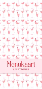 Vrolijke menukaart met roze kerst cocktails