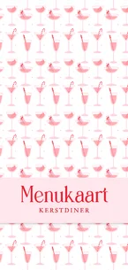 Vrolijke menukaartjes mer roze kerst cocktails