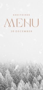 Winterse menukaart voor kerst foto besneeuwd bos