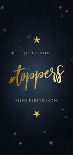 Zakelijke kerstkaart hashtag toppers bedankt