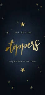 Zakelijke kerstkaart hashtag toppers bedankt