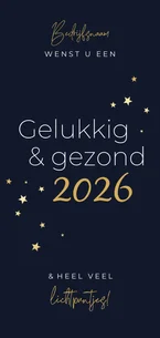 Zakelijke nieuwjaarskaart gouden sterretjes 2027