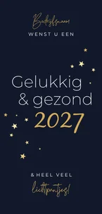 Zakelijke nieuwjaarskaart gouden sterretjes 2027