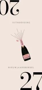 Zakelijke nieuwjaarskaart met uitnodiging voor borrel