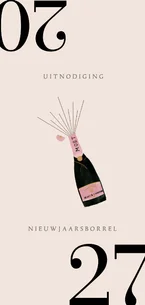 Zakelijke nieuwjaarskaart met uitnodiging voor borrel