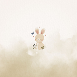 Bos geboortekaartje beer vos konijn vogel en waterverf Achterkant