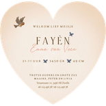 Bos geboortekaartje konijn egel eekhoorn vogel en vlinders Achterkant