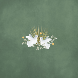 Botanische uitnodiging 50-jarig jubileum met duifjes Achterkant