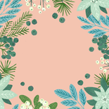 Communiekaart botanisch met naam en bladeren Achterkant