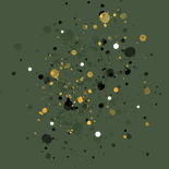 Communiekaart spetters goud donkergroen met foto Achterkant