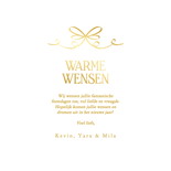 Fotokaart kerstmis in kerstboom vorm met gouden strik  Achterkant